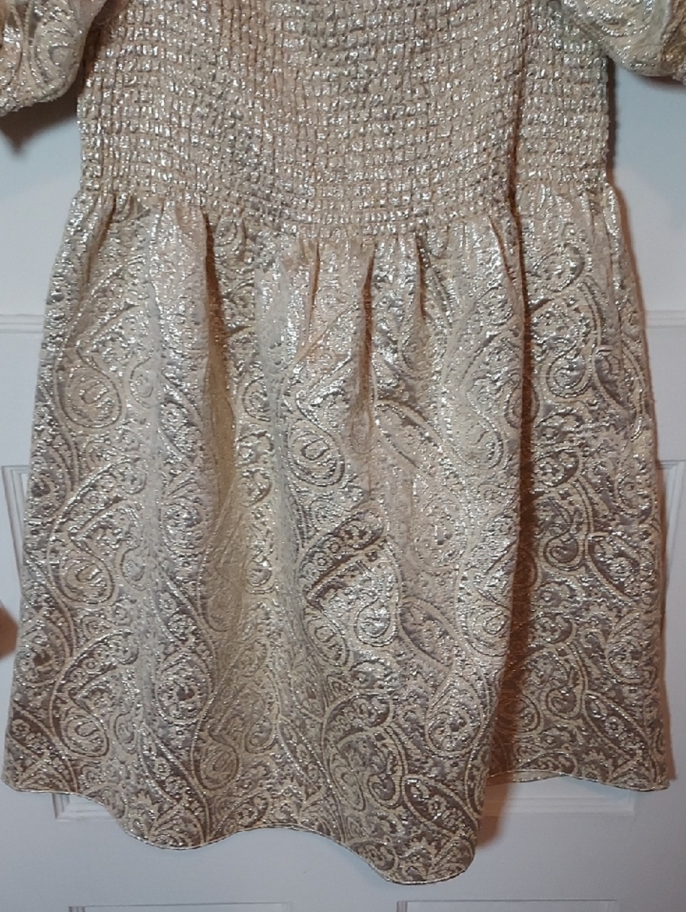 Hill House Home Athena Nap Dress in Gold Brocade Size Medium - Picture 16 of 16